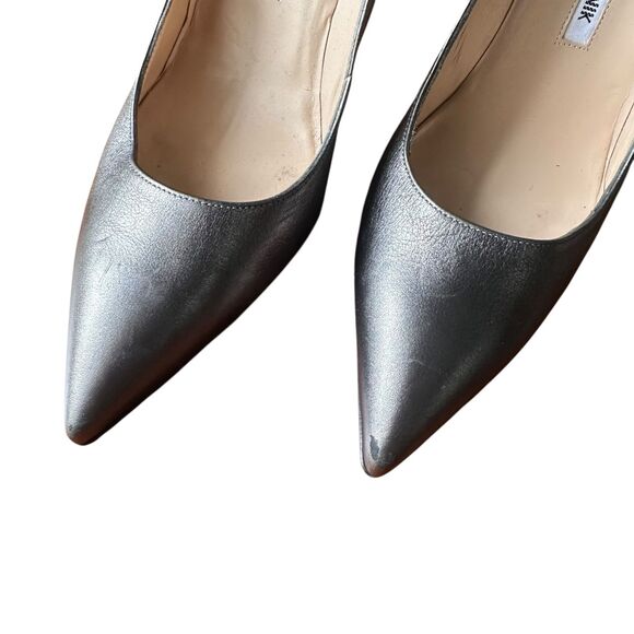 MANOLO BLAHNIK Silver Chrome Classic Heel Sz 40 - Picture 4 of 8